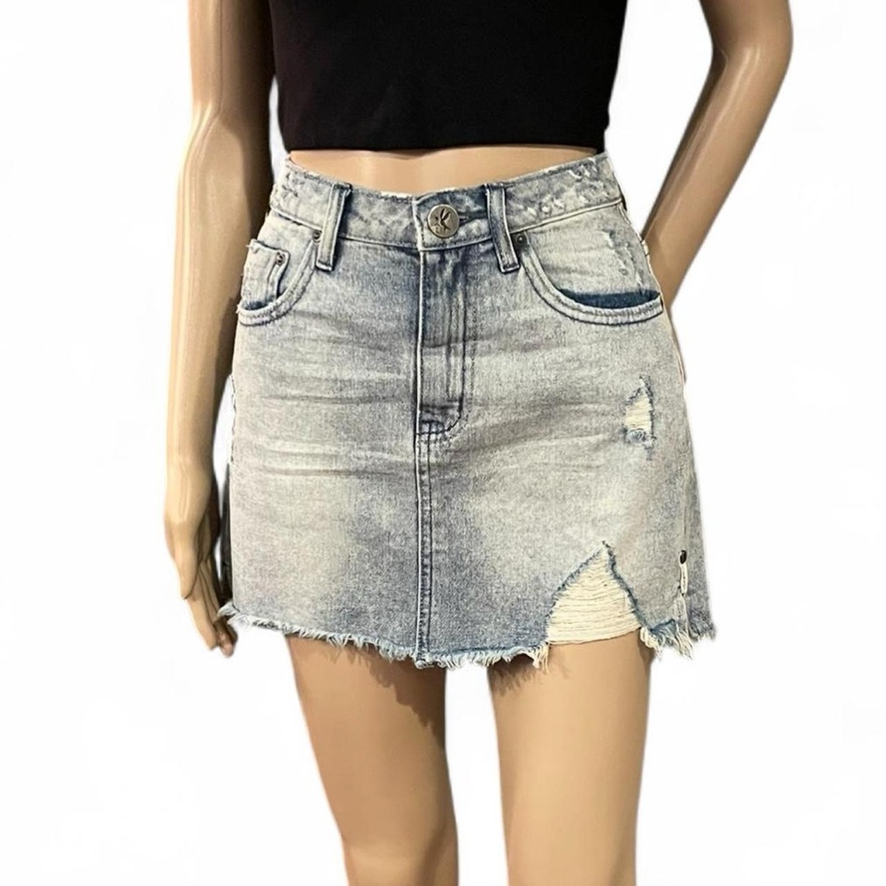 One by One Teaspoon Handmade Mini Skirt High Waist Fitted Short Length Size 26